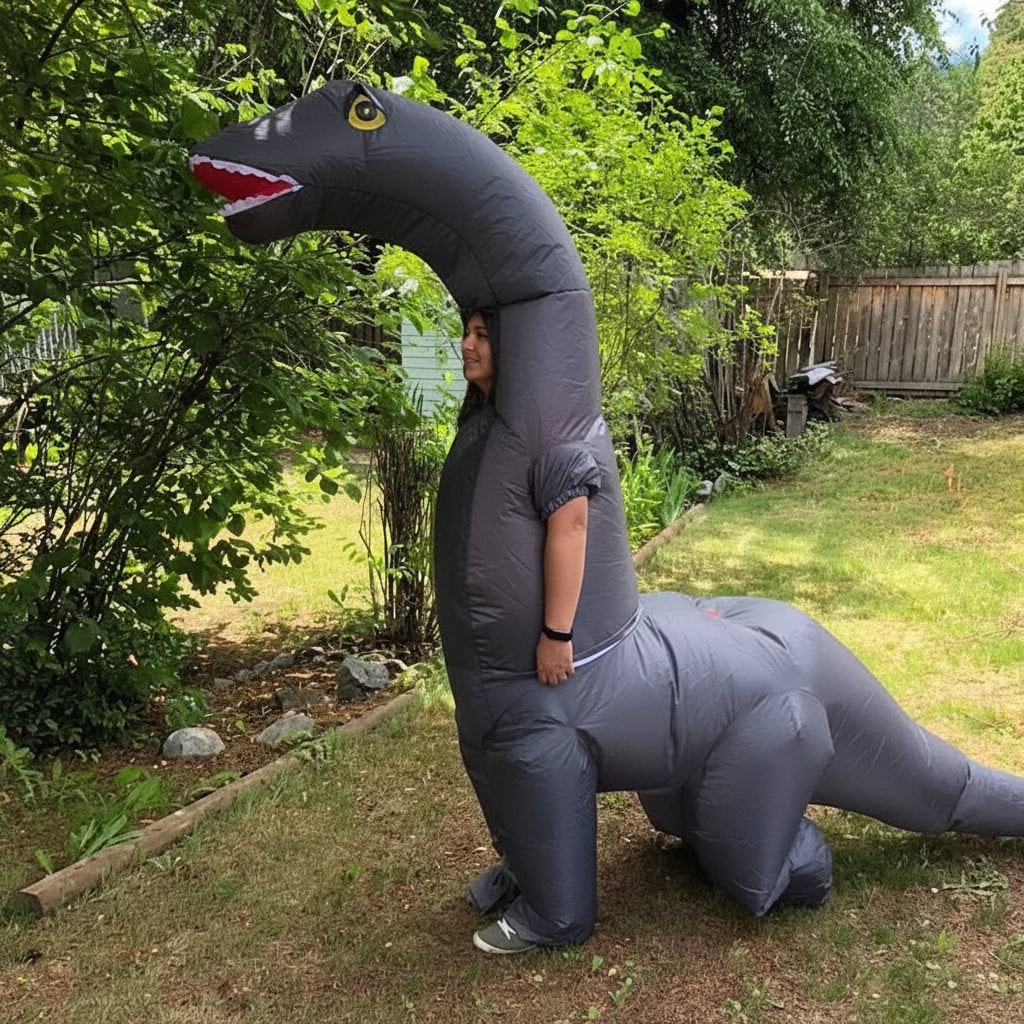 Fantasia de Dinossauro Inflável Engraçada para Halloween e Festas
