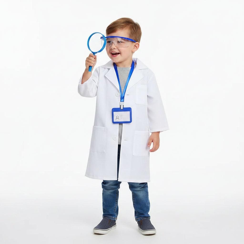 Conjunto de Fantasia de Halloween Infantil de Jaleco de Médico