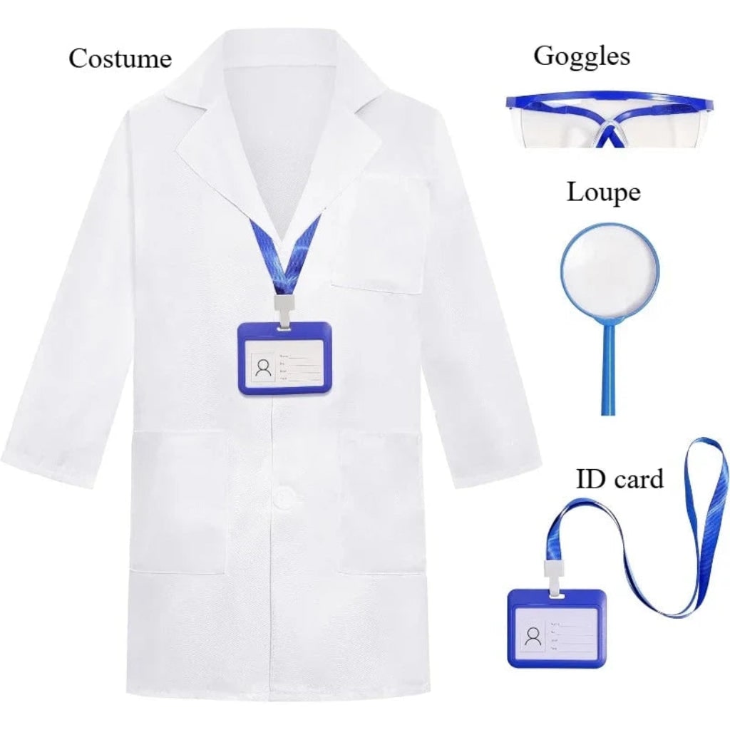 Conjunto de Fantasia de Halloween Infantil de Jaleco de Médico