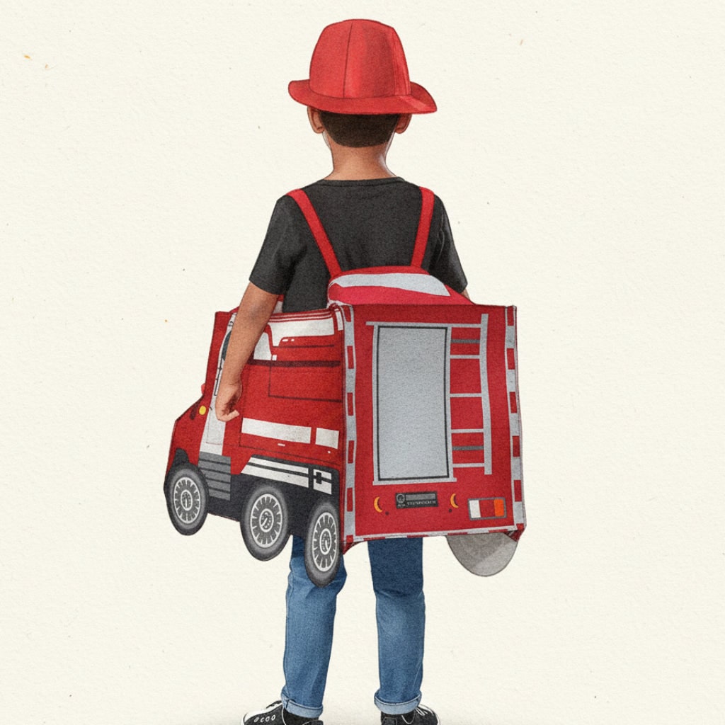 Fantasia de Bombeiro Infantil com Caminhão para Halloween