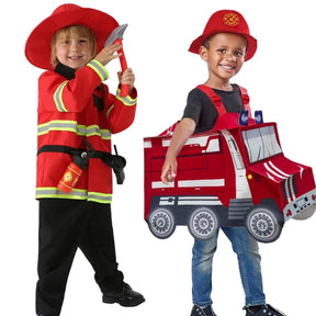 Fantasia de Bombeiro Infantil com Caminhão para Halloween