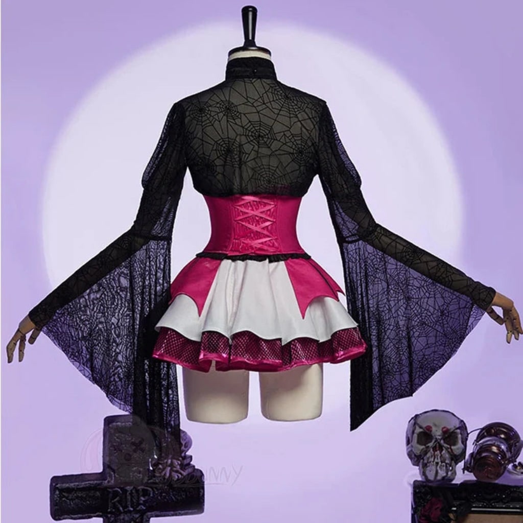 Fantasia de Halloween Vestido de Manga Longa Roupa de Vampira