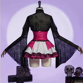 Fantasia de Halloween Vestido de Manga Longa Roupa de Vampira