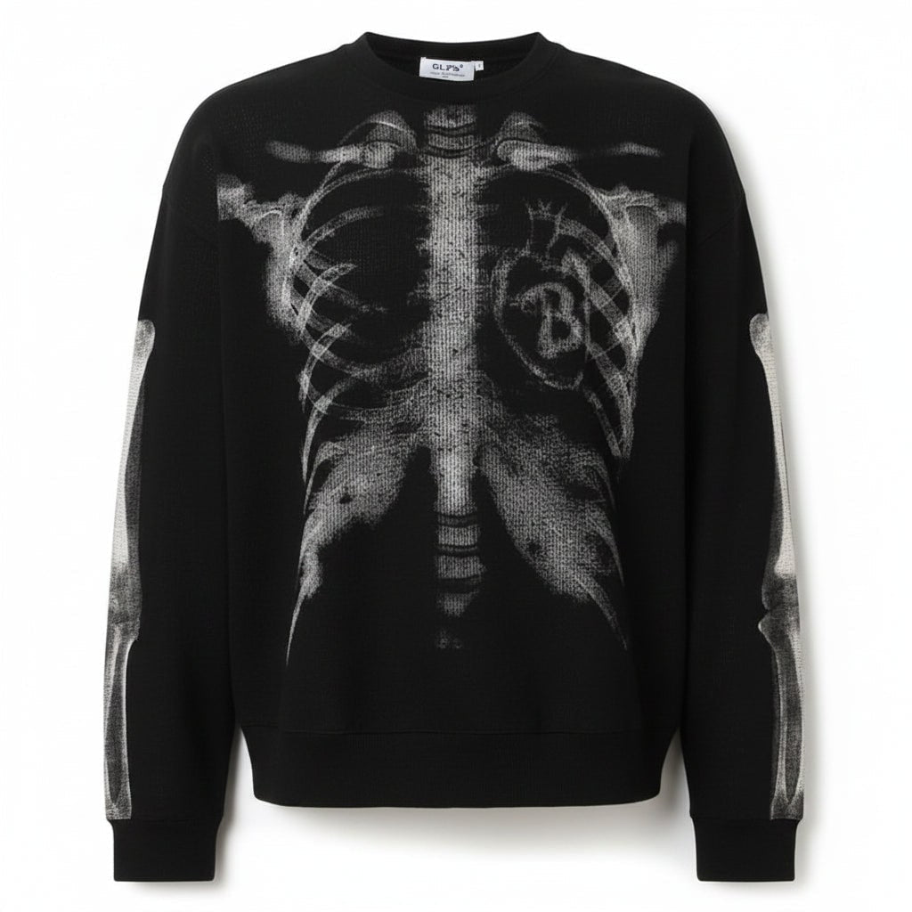 Fantasia de Halloween Camiseta de Esqueleto Masculina