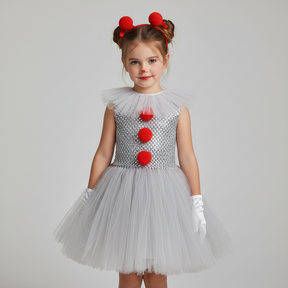 Fantasia de Halloween Vestido de Palhaço Tutu Roupa de Festa