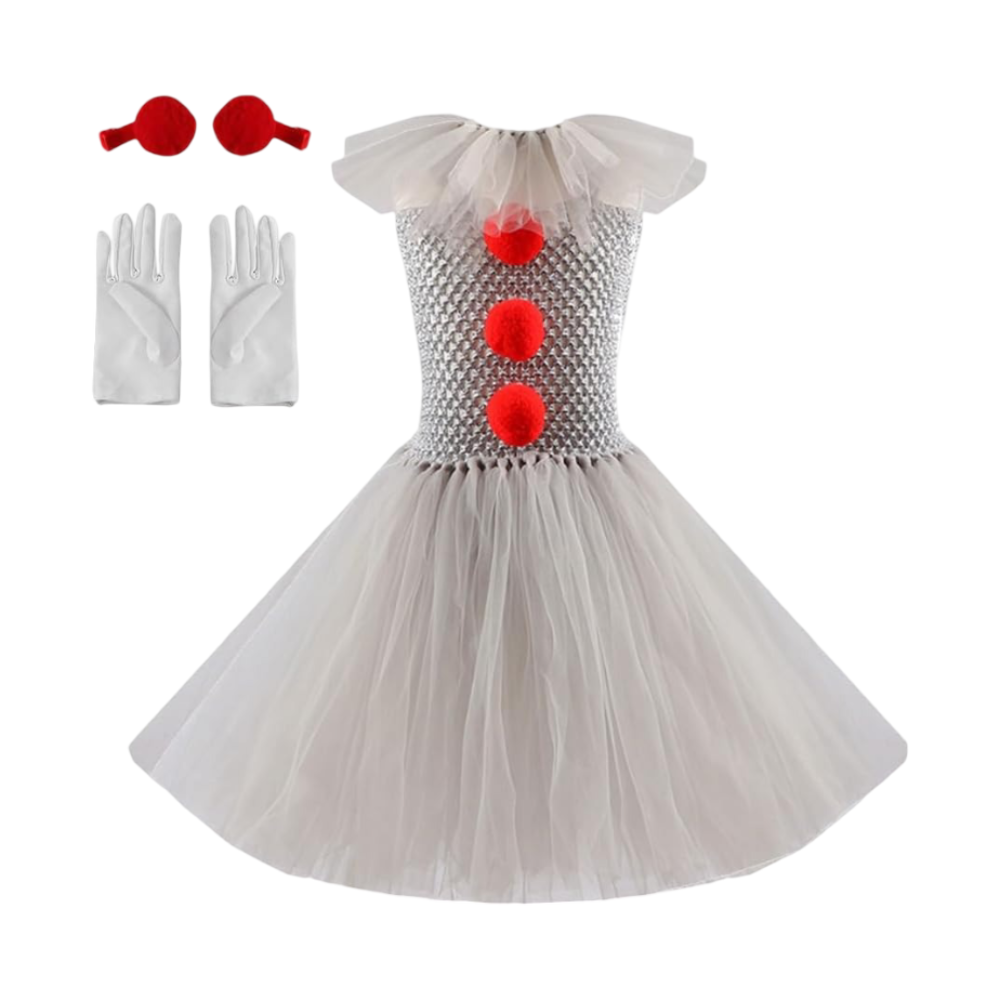 Fantasia de Halloween Vestido de Palhaço Tutu Roupa de Festa
