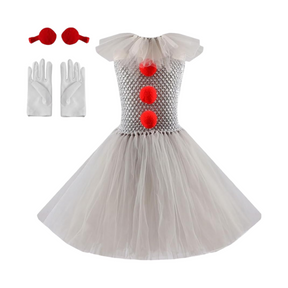 Fantasia de Halloween Vestido de Palhaço Tutu Roupa de Festa