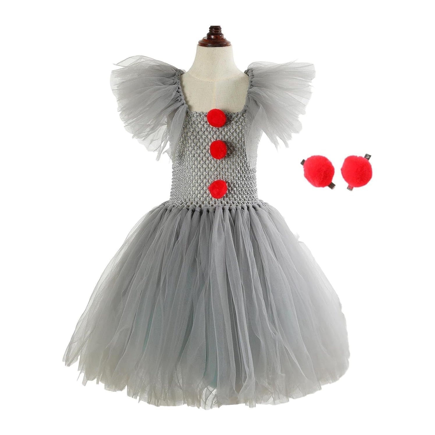 Fantasia de Halloween Vestido de Palhaço Tutu Roupa de Festa