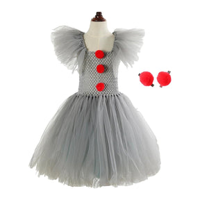 Fantasia de Halloween Vestido de Palhaço Tutu Roupa de Festa