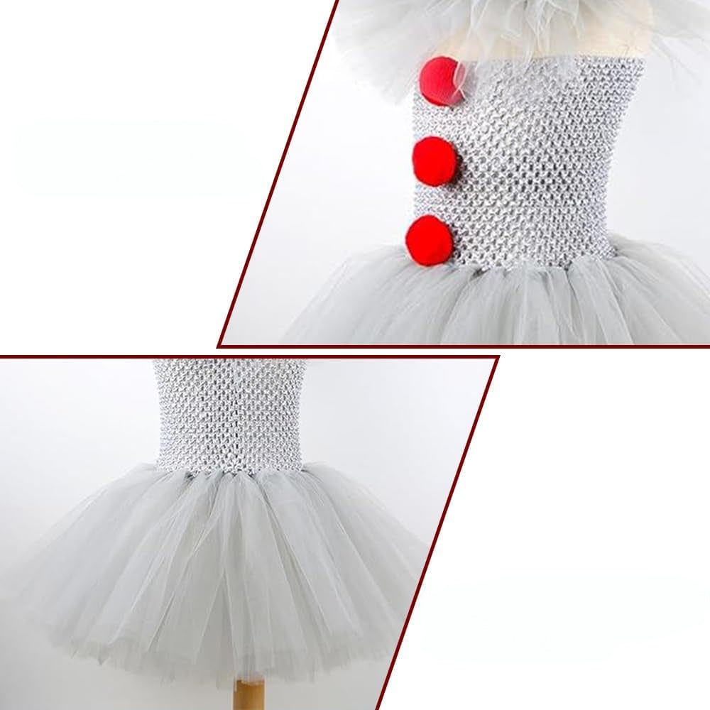 Fantasia de Halloween Vestido de Palhaço Tutu Roupa de Festa