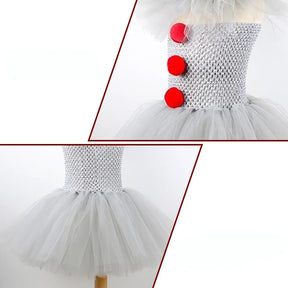 Fantasia de Halloween Vestido de Palhaço Tutu Roupa de Festa