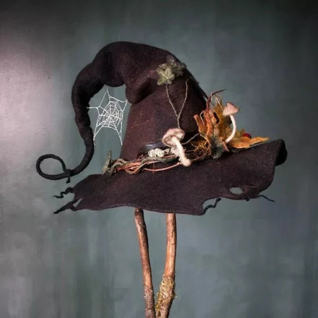 Fantasia de Halloween Chapéu de Bruxa com Design Floral
