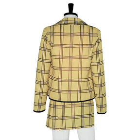Conjunto de Blazer e Saia Xadrez Feminino para Fantasia de Halloween
