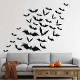 Conjunto de Adesivos de Parede 3D de Morcego para Decoração de Halloween