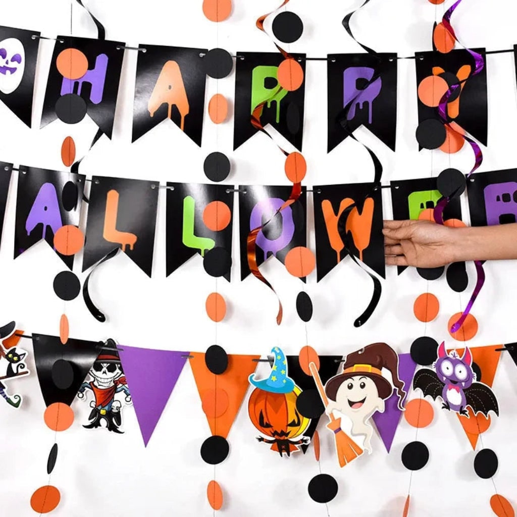 Faixa de Decoração de Halloween Enfeite de Parede para Festas