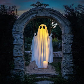 Decoração de Halloween Fantasma Voador com Controle Remoto e Balanço