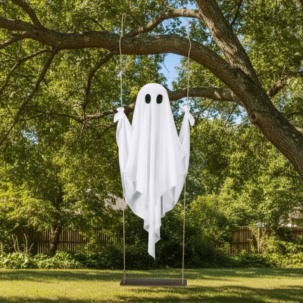 Decoração de Halloween Fantasma Voador com Controle Remoto e Balanço