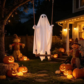 Decoração de Halloween Fantasma Voador com Controle Remoto e Balanço