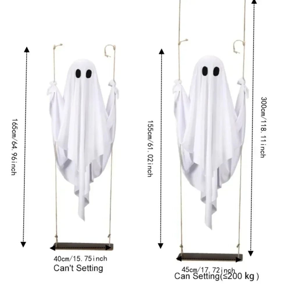 Remote-Controlled Lighted Hanging Ghost Decoration