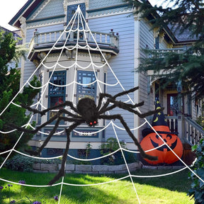 Teia de Aranha Gigante para Decoração de Halloween ao Ar Livre