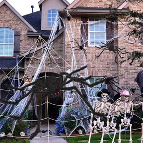 Teia de Aranha Gigante para Decoração de Halloween ao Ar Livre