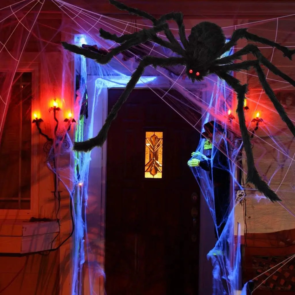 Teia de Aranha Gigante para Decoração de Halloween ao Ar Livre