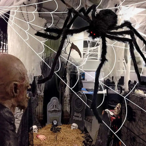 Teia de Aranha Gigante para Decoração de Halloween ao Ar Livre