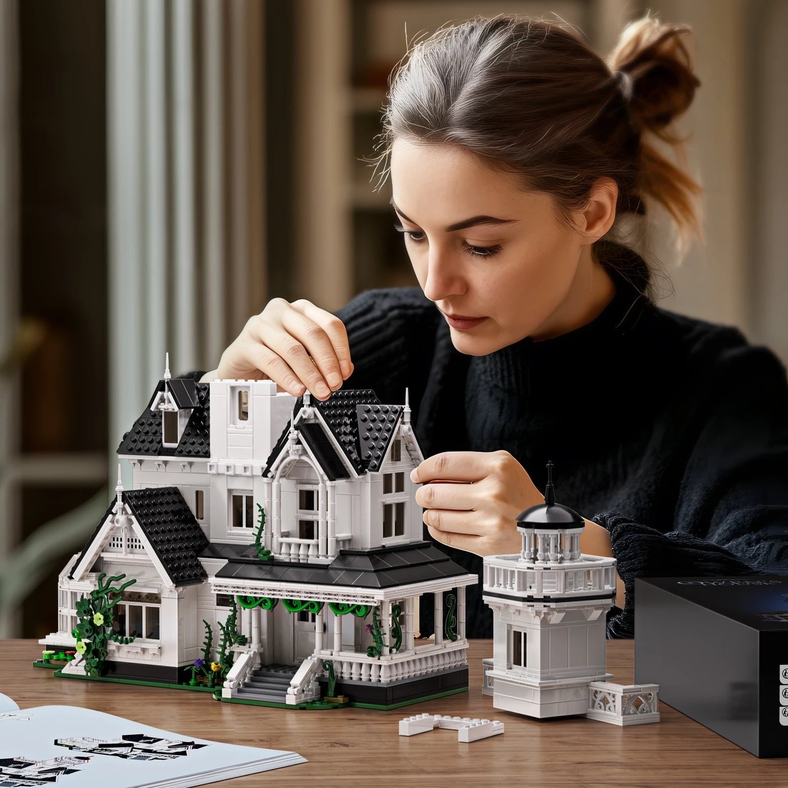 Conjunto de Montar de Blocos de Construção de Casa Assombrada de Brinquedo de Halloween