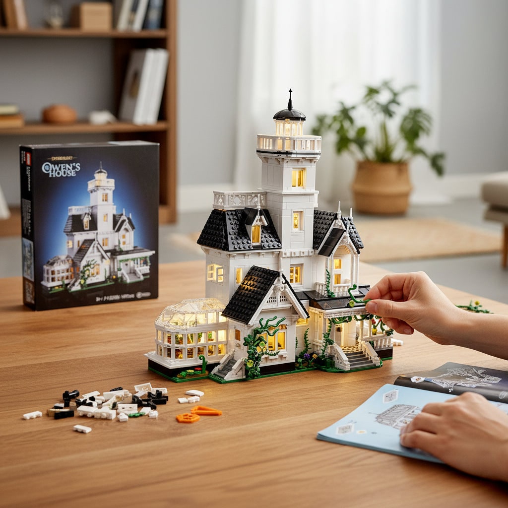 Conjunto de Montar de Blocos de Construção de Casa Assombrada de Brinquedo de Halloween