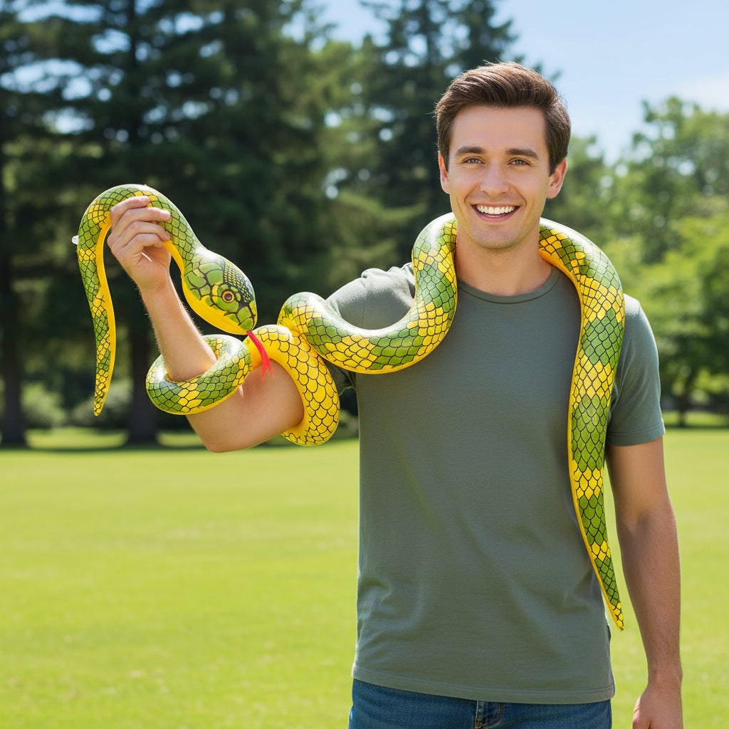 Decoração de Halloween Serpente Inflável Diversão Sazonal