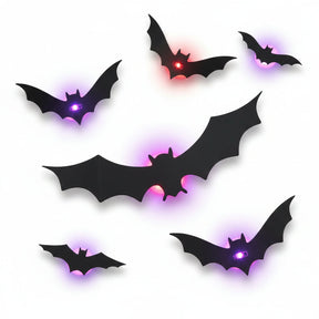 Decoração de Halloween com Morcegos de LED para Parede