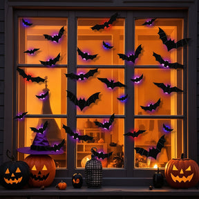 Decoração de Halloween com Morcegos de LED para Parede