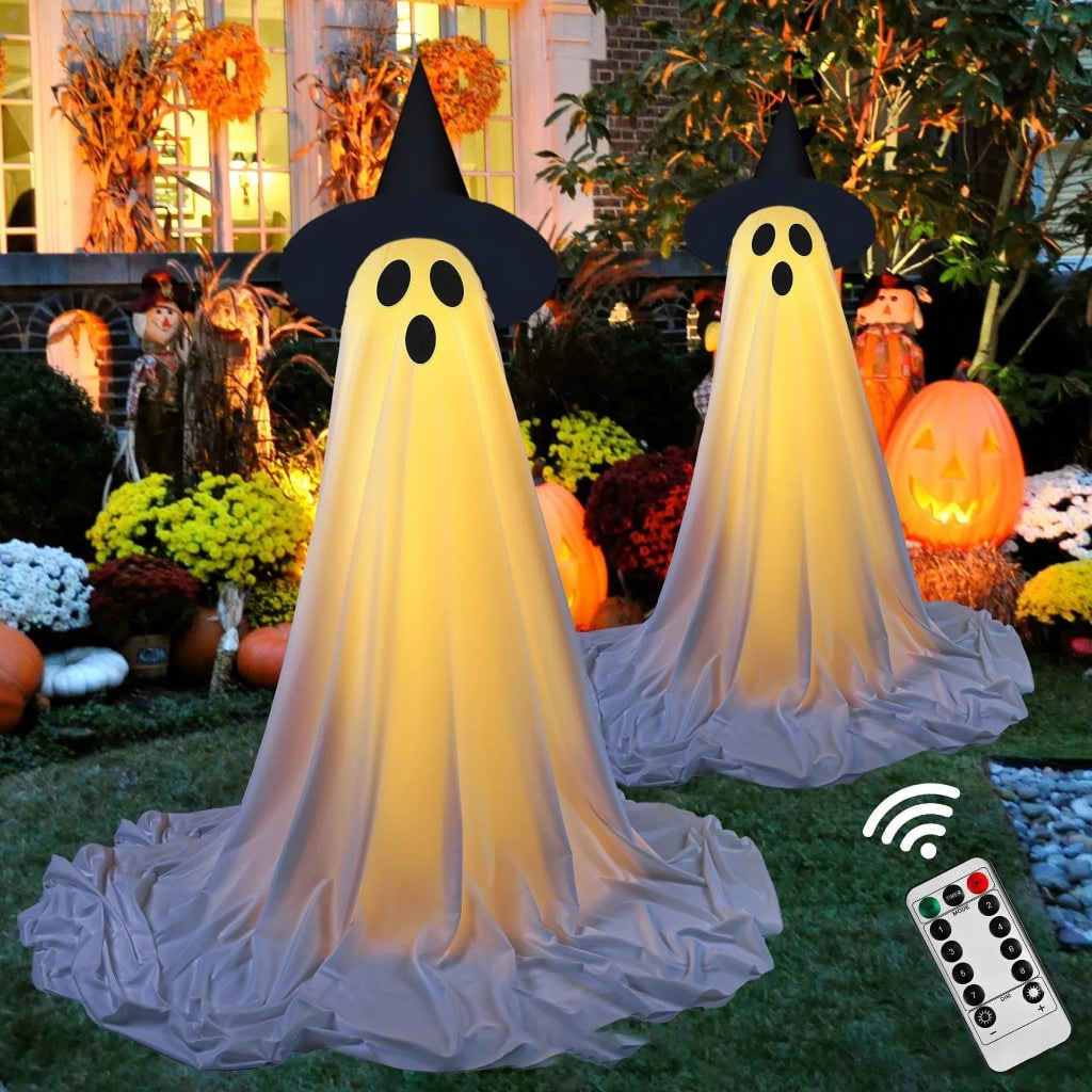 Decoração de Halloween com Iluminação LED e Efeitos Sonoros para Área Externa