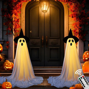 Decoração de Halloween com Iluminação LED e Efeitos Sonoros para Área Externa