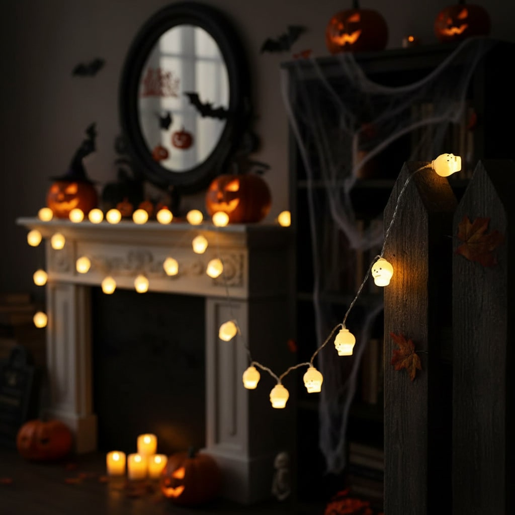 Decoração de Halloween Cordão de Luzes LED Enfeite Pendente