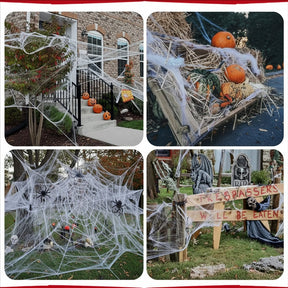 Decoração de Halloween para Área Externa Enfeite de Festa de Halloween Teias de Aranha