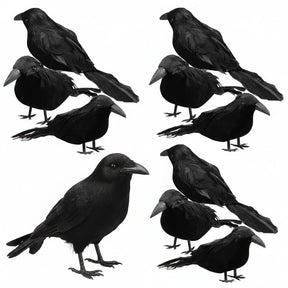 Corvos Artificiais Realistas para Decoração de Halloween