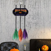 Placa de Decoração de Halloween Estacionamento de Vassouras Acento Divertido para Casa