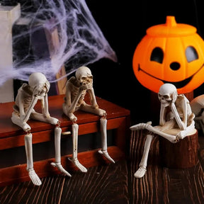Estatueta de Esqueleto para Decoração de Halloween e Enfeite para Casa