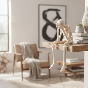 Estatueta de Esqueleto para Decoração de Halloween e Enfeite para Casa