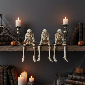 Estatueta de Esqueleto para Decoração de Halloween e Enfeite para Casa