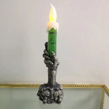 Suportes de Vela de Caveira para Decoração de Halloween com Design Assustador