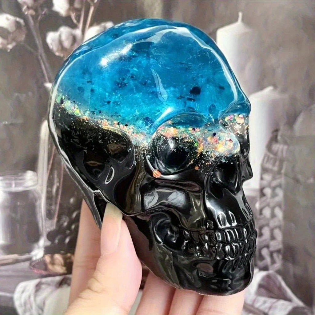 Molde de Silicone de Caveira para Decoração de Halloween Ferramenta Divertida de Artesanato