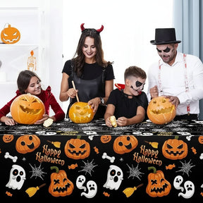 Toalha de Mesa para Decoração de Halloween com Estampa de Teia de Aranha