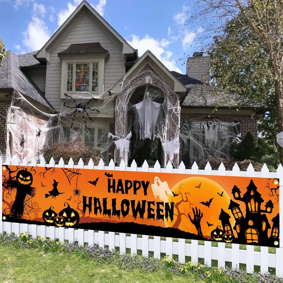 Decorações de Halloween Banner de Halloween para Quintal