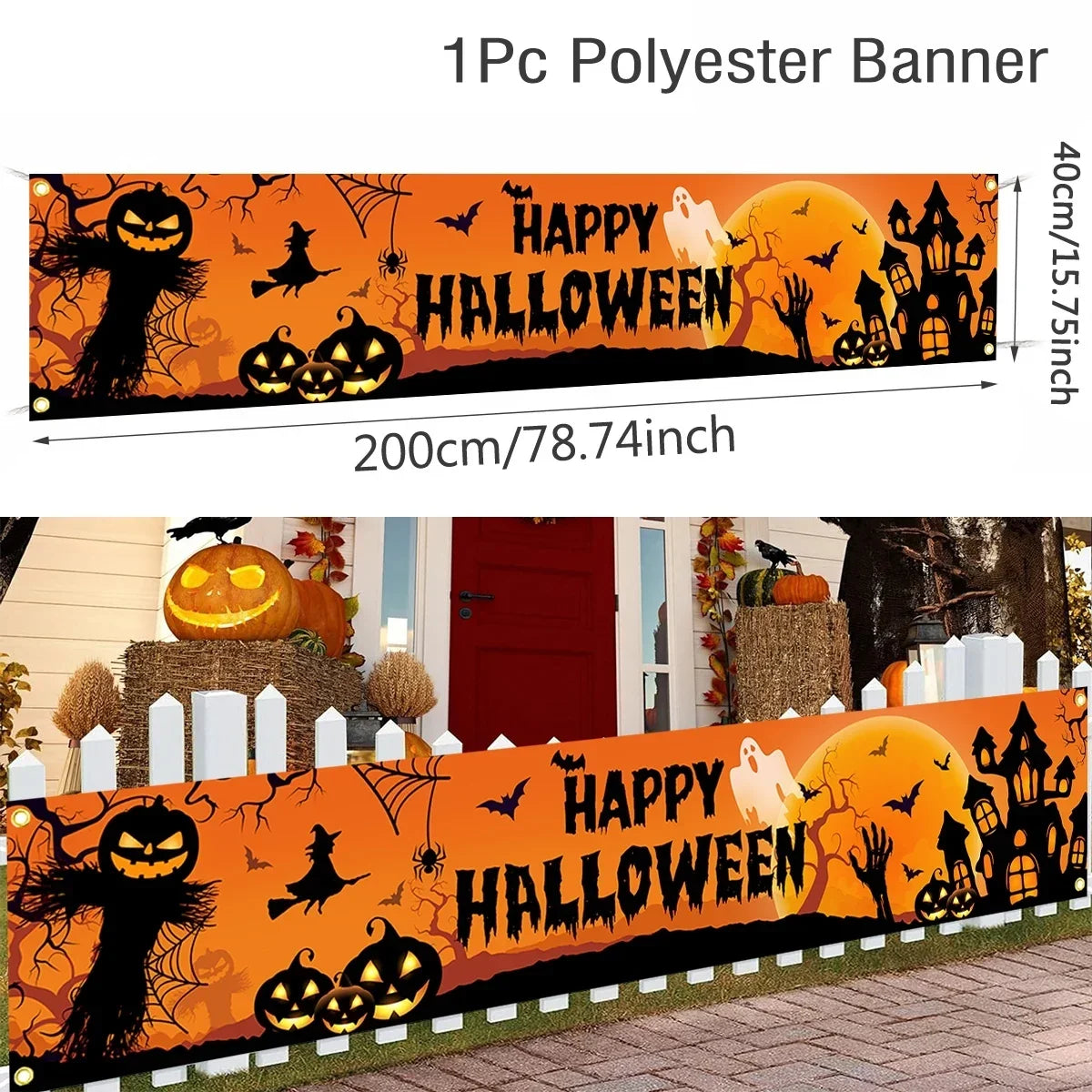 Decorações de Halloween Banner de Halloween para Quintal