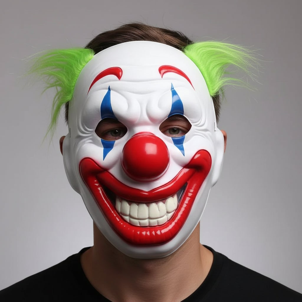 Máscara de Halloween Fantasia de Palhaço de Terror para Adultos
