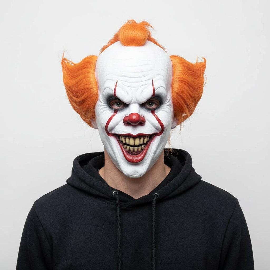 Máscara de Halloween Fantasia de Palhaço de Terror para Adultos