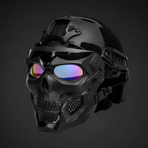 Máscara de Caveira para Halloween Capacete Tático Equipamento ao Ar Livre