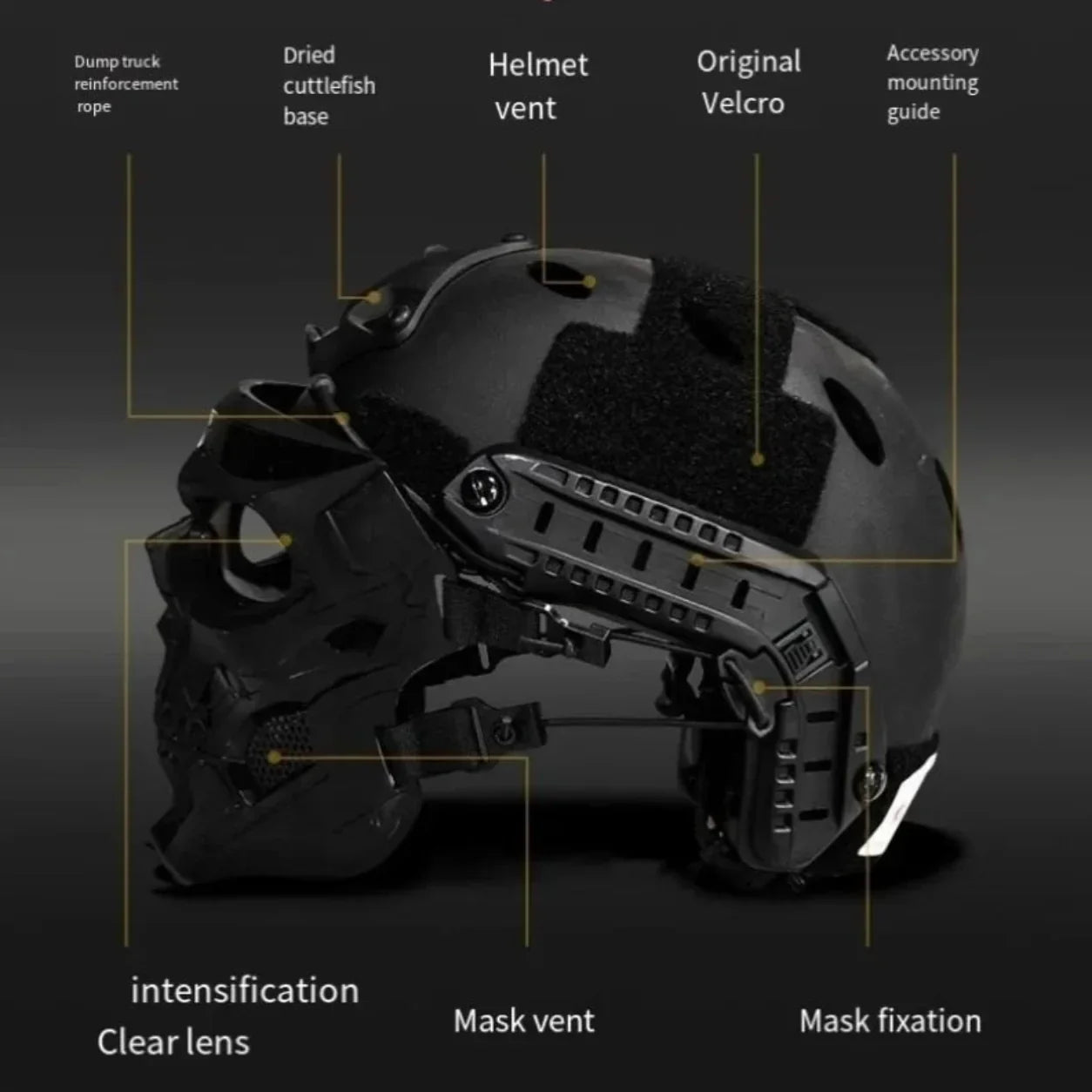 Máscara de Fantasia Tática com Design de Caveira
